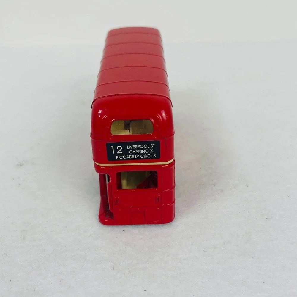 Vintage Red London Double Decker Bus Diecast London Transport Route 12 Souvenir